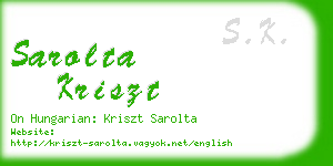 sarolta kriszt business card